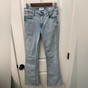 FRAME Denim Le High Flare Jeans 29/30 Raw Hem